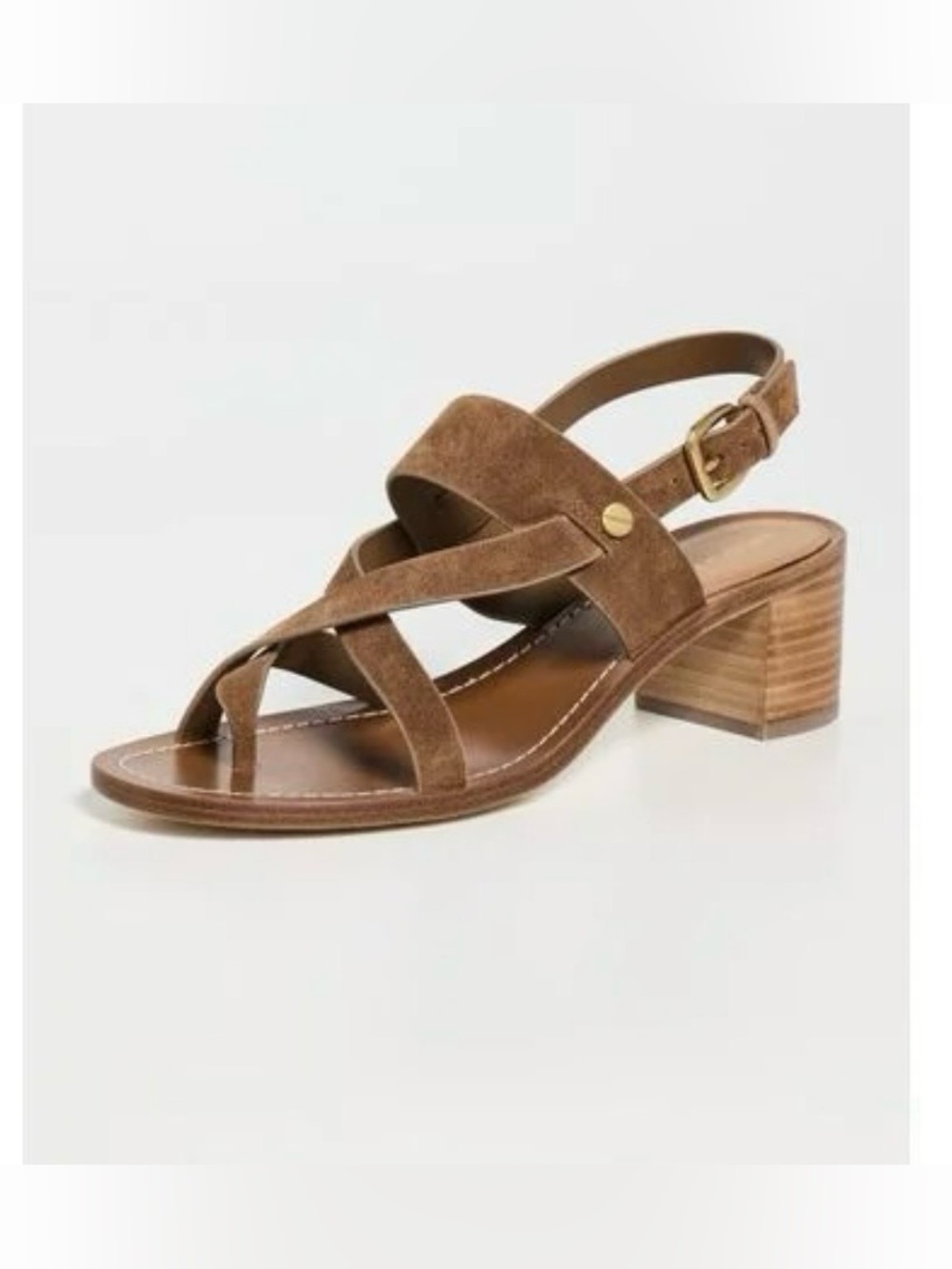 Veronica Beard Sandals Elodie Slingback Brown Leather Strappy Womens Sz 8.5M